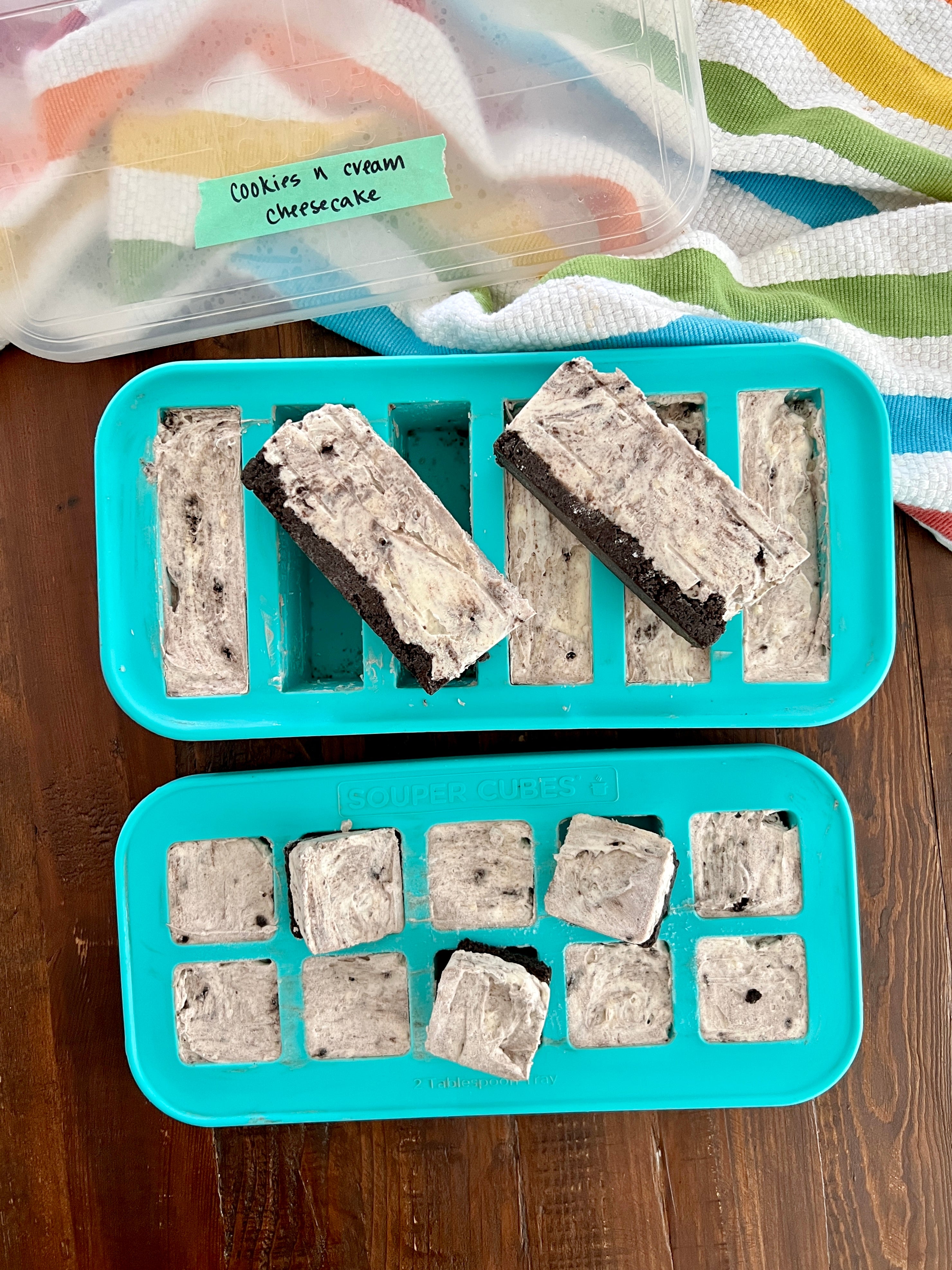 Frozen Cheesecake Bites - Ice Cube Tray!