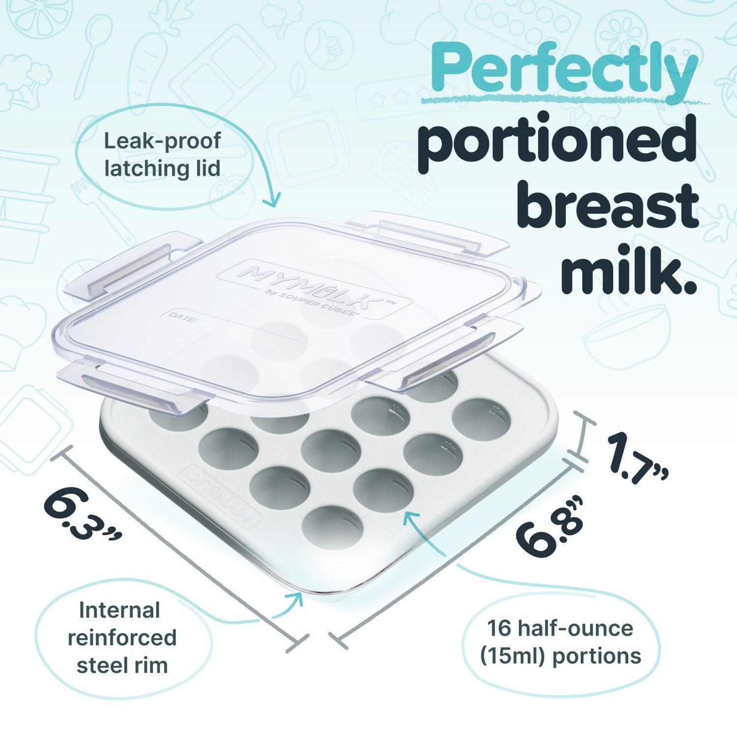 MyMilk Breast Milk Trays - Mint