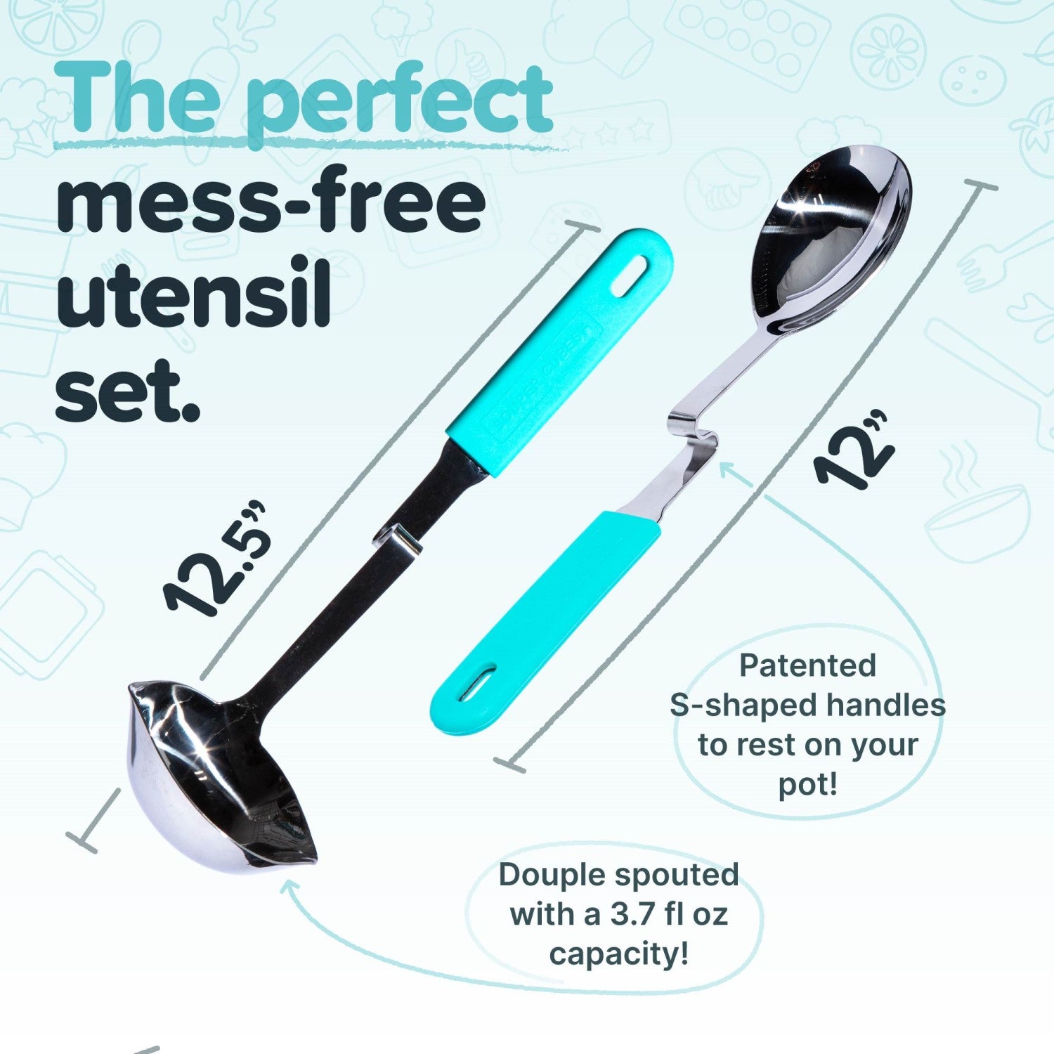 Mess-free utensil set