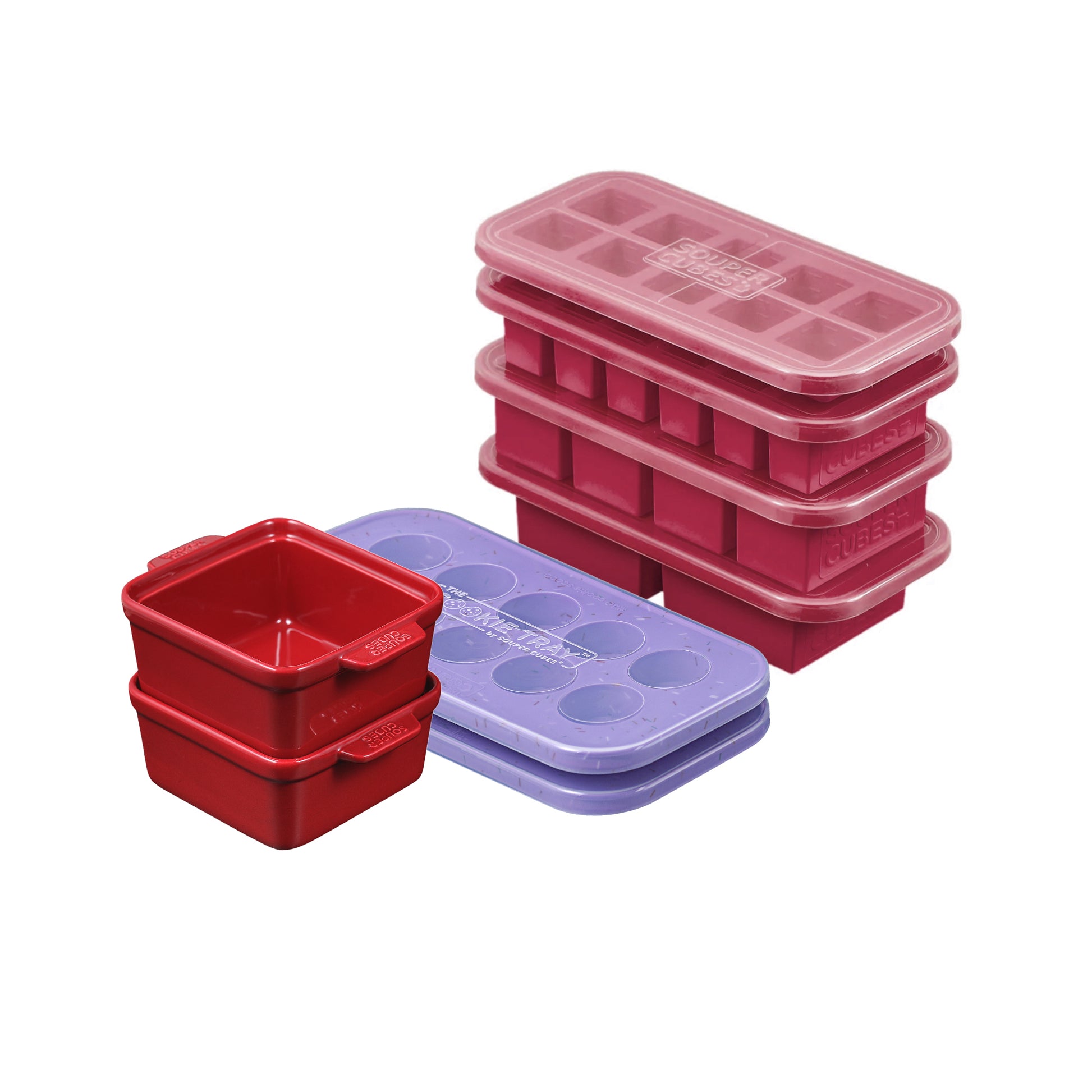 Plastic Trays - Set Of 6 - Primary Colors