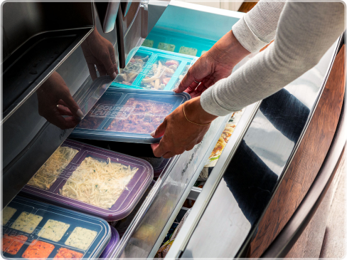 Souper Cubes going into Freezer