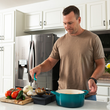 Dad cooking with Souper Cubes