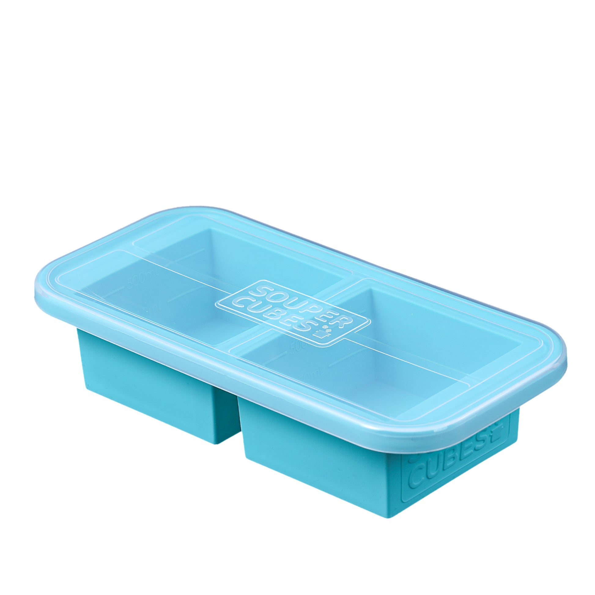 Souper Cubes 1 Cup Silicone Freezer Tray With Lid - Easy Meal  Prep Container and Kitchen Storage Solution - Silicone Molds for Soup and  Food Storage - Aqua - 2-Pack: Serving Trays